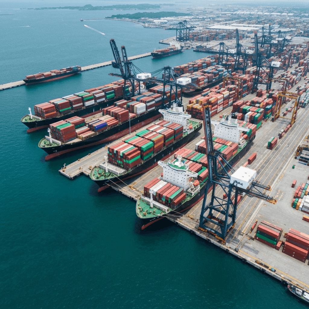 Container ships at port